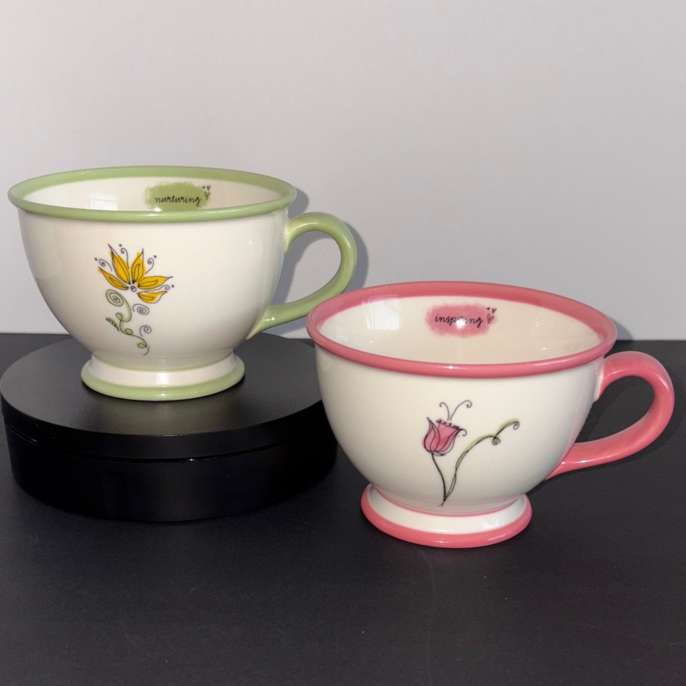 Starbucks Inspiring Nurturing Floral Mugs Tea Cups 2006